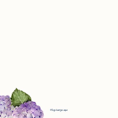 Verjaardagskaart Hortensia's met houten bord 2