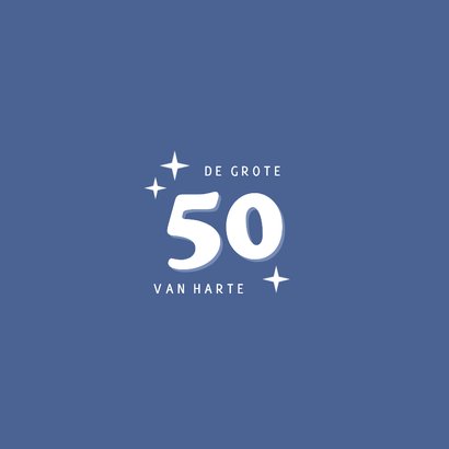 Verjaardagskaart humor 50 is maar een getal blauw 2