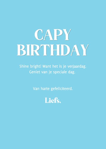 Verjaardagskaart humor met capybara lichtblauw 3