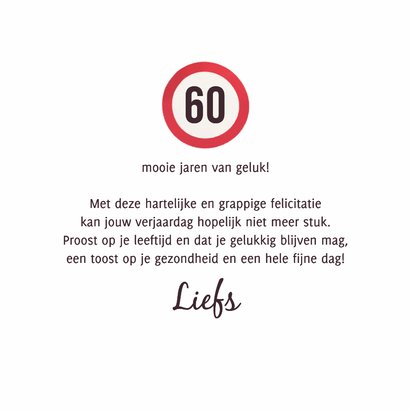 Verjaardagskaart humor oude man 60 jaar proficiat 3