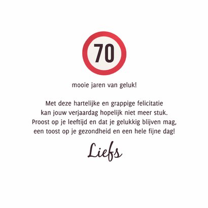 Verjaardagskaart humor oude vrouw 70 jaar proficiat 3