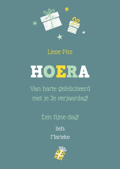 Verjaardagskaart ijsbeer met kadootjes 3