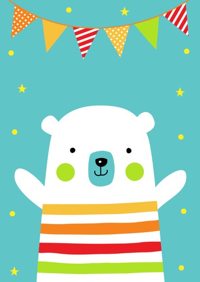 Verjaardagskaart ijsbeer slinger 2