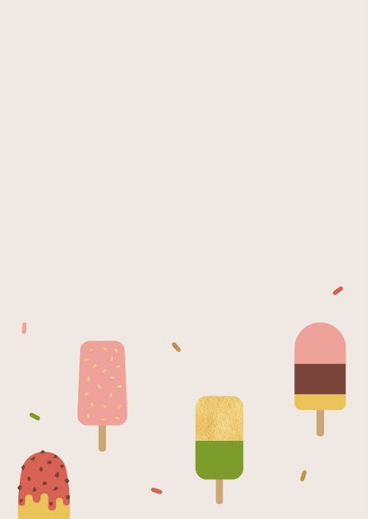 Verjaardagskaart ijsjes en sprinkels 2