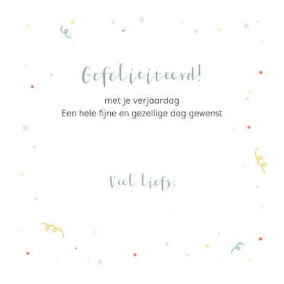 Verjaardagskaart - Jarig met feest elementen 3