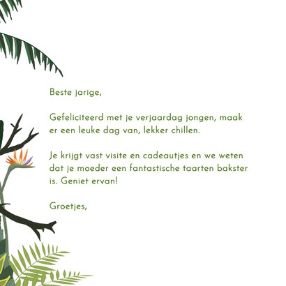 Verjaardagskaart jarige aap in de jungle 3
