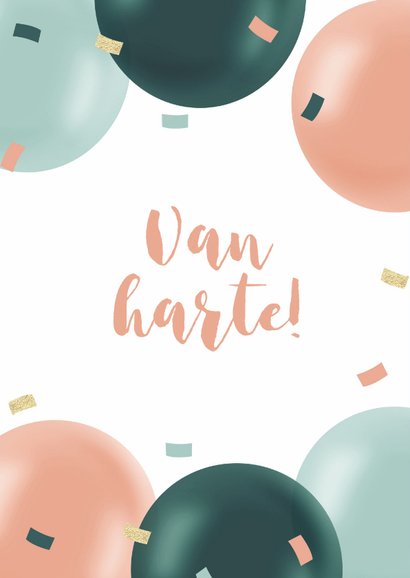 Verjaardagskaart jarige schoondochter ballonnen confetti 2