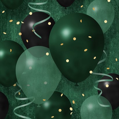 Verjaardagskaart jarige zoon ballonnen confetti slingers 2