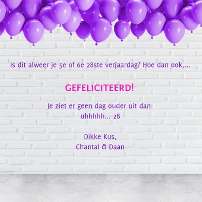 Verjaardagskaart Je eerste of zesde keer 28 worden. 3
