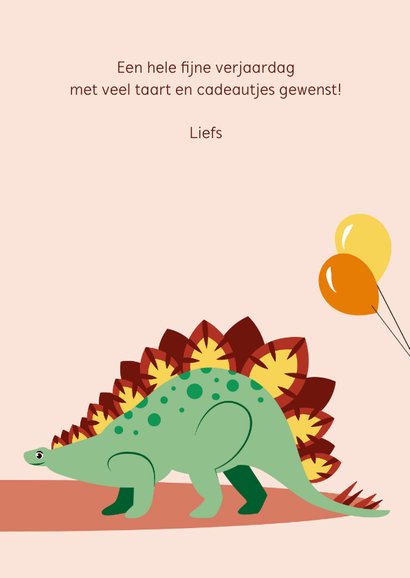 Verjaardagskaart jongen 7 jaar met dinosaurussen 3