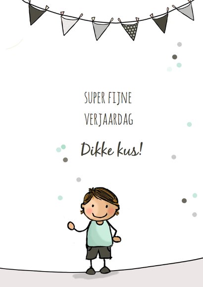 Verjaardagskaart jongen ballon a 3