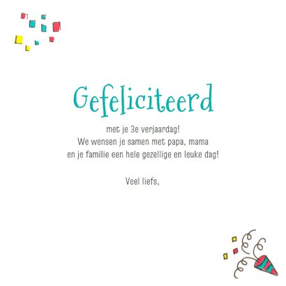 Verjaardagskaart - jongen hondjes met feestmuts 3