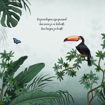 Verjaardagskaart jungle toekan 2