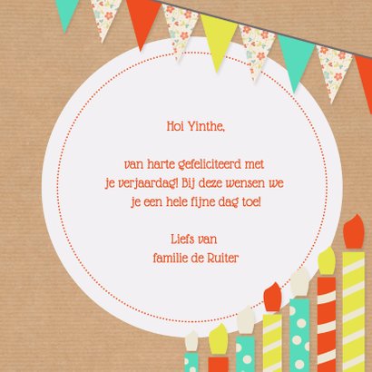 Verjaardagskaart kaarsjes - DH 3