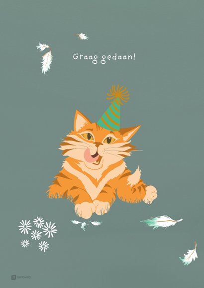 Verjaardagskaart kat bewaart jouw geheim 2