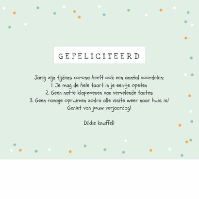 Verjaardagskaart kat poes cupcake confetti slingers 3