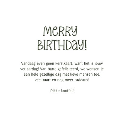 Verjaardagskaart kerst Merry Birthday 3