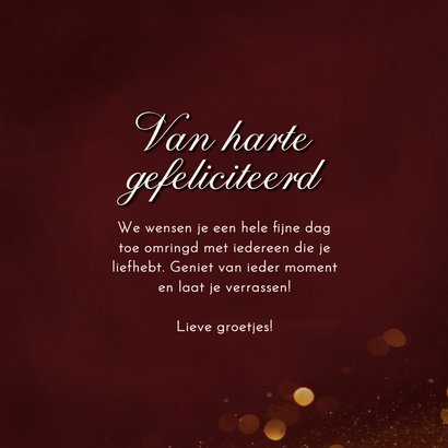 Verjaardagskaart kerstballen van harte gefeliciteerd goud 3