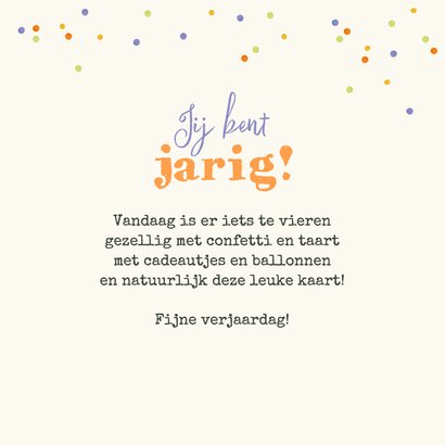 Verjaardagskaart kind 3 jaar schildpad confetti dier 3