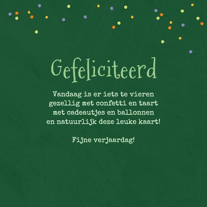 Verjaardagskaart kind 4 jaar schildpad confetti humor 3