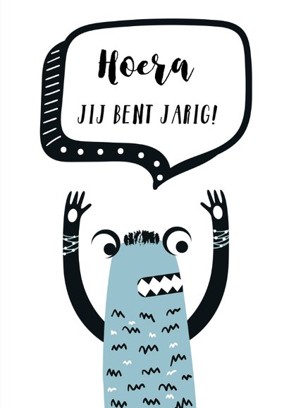 Verjaardagskaart kind met monsters 3