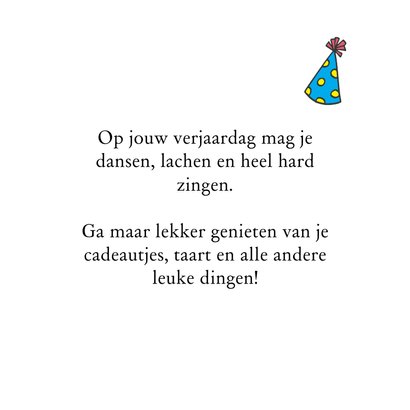 Verjaardagskaart: kinderen met een hoedje 3