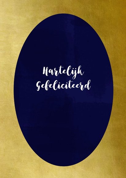 Verjaardagskaart klassiek boeket blauwe bloemen met goud 3