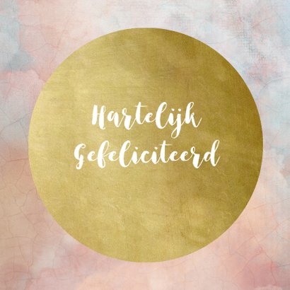 Verjaardagskaart klassiek boeket roze met goud 3
