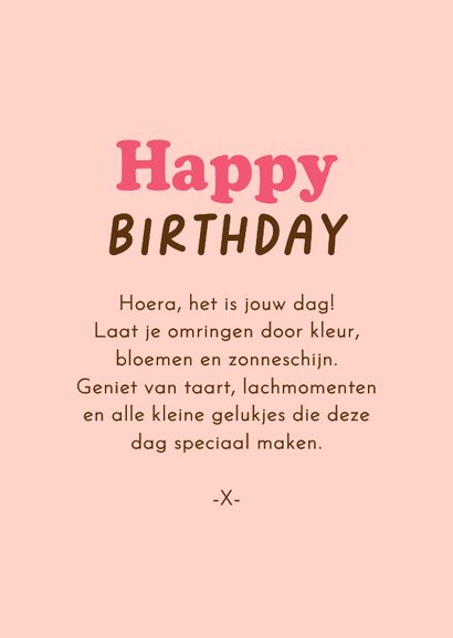 Verjaardagskaart kleurrijk bloemen fleurig happy birthday 3