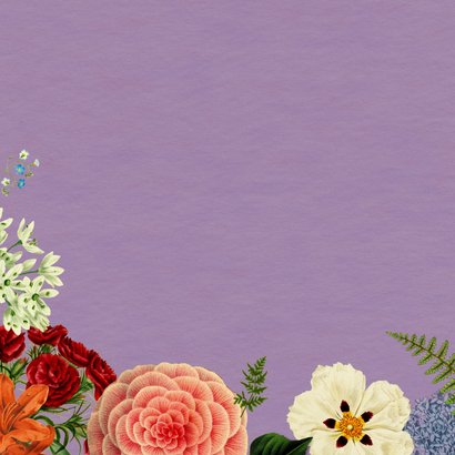 Verjaardagskaart kleurrijk bloemenhoofd 2