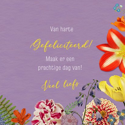 Verjaardagskaart kleurrijk bloemenhoofd 3