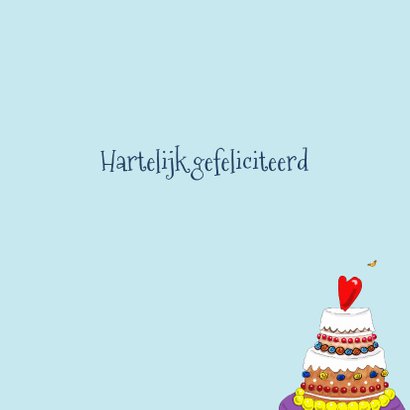 Verjaardagskaart Kokkin met grote taart 3