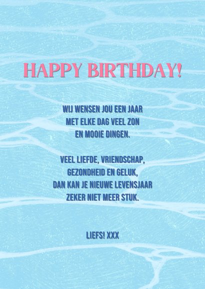 Verjaardagskaart konijn in een zwemband 3