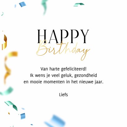 Verjaardagskaart krijtbord ballonnen confetti happy birthday 3