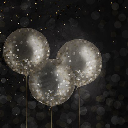 Verjaardagskaart krijtbord met confetti ballonnen 2