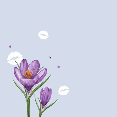 Verjaardagskaart krokussen bloemen paars happy birthday 2