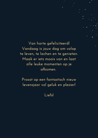 Verjaardagskaart leef lach geniet typografie goud 3