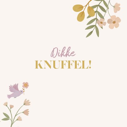 Verjaardagskaart lentebloemen in zachte tinten 3