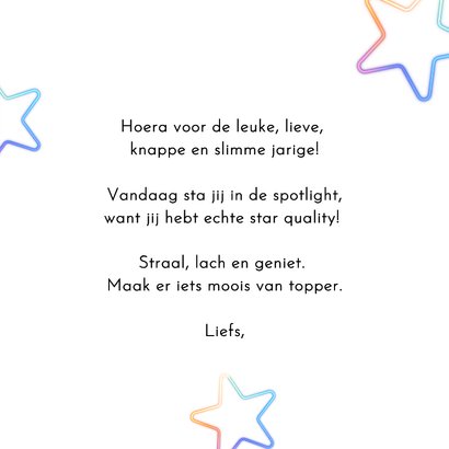 Verjaardagskaart lichtgevend met sterren planeten en raket 3