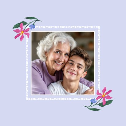 Verjaardagskaart liefste oma bloemen waterverf 2