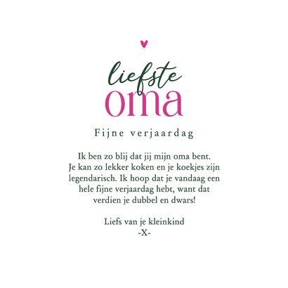 Verjaardagskaart liefste oma bloemen waterverf 3