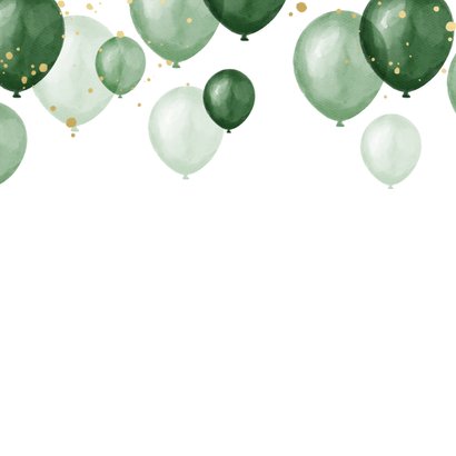 Verjaardagskaart lieve jarige neef ballonnen confetti groen 2