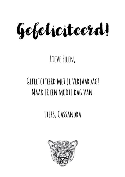 Verjaardagskaart Luipaard 3
