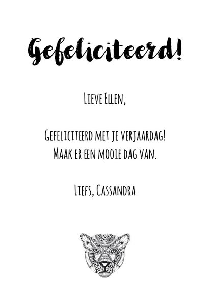 Verjaardagskaart Luipaard 3