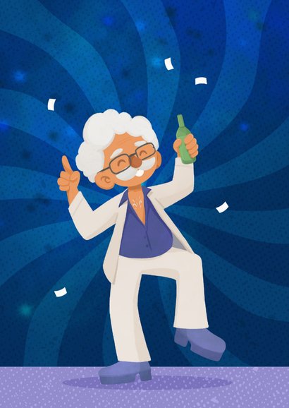 Verjaardagskaart man humor grappig disco forever young 2