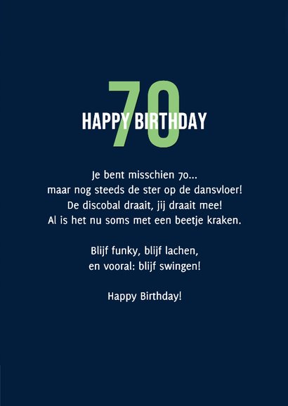 Verjaardagskaart man humor grappig disco forever young 3
