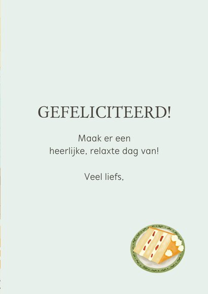 Verjaardagskaart man met dienblad en krant relax 3