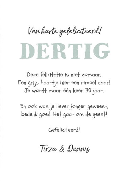 Verjaardagskaart man patroon foto 30 jaar 3