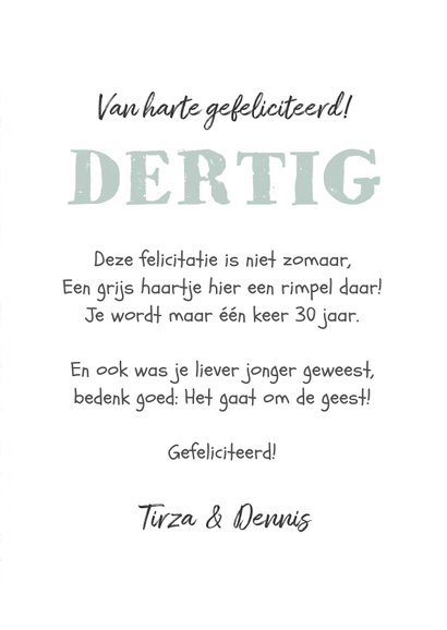 Verjaardagskaart man patroon foto 30 jaar 3