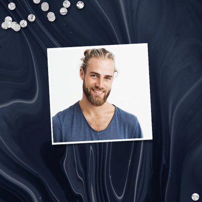Verjaardagskaart man stijlvol hip confetti typografie 2